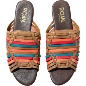 ROAN by Bed Stu Womens Woven Marilee Slide Sandals Multi Color Huarache Flats 9